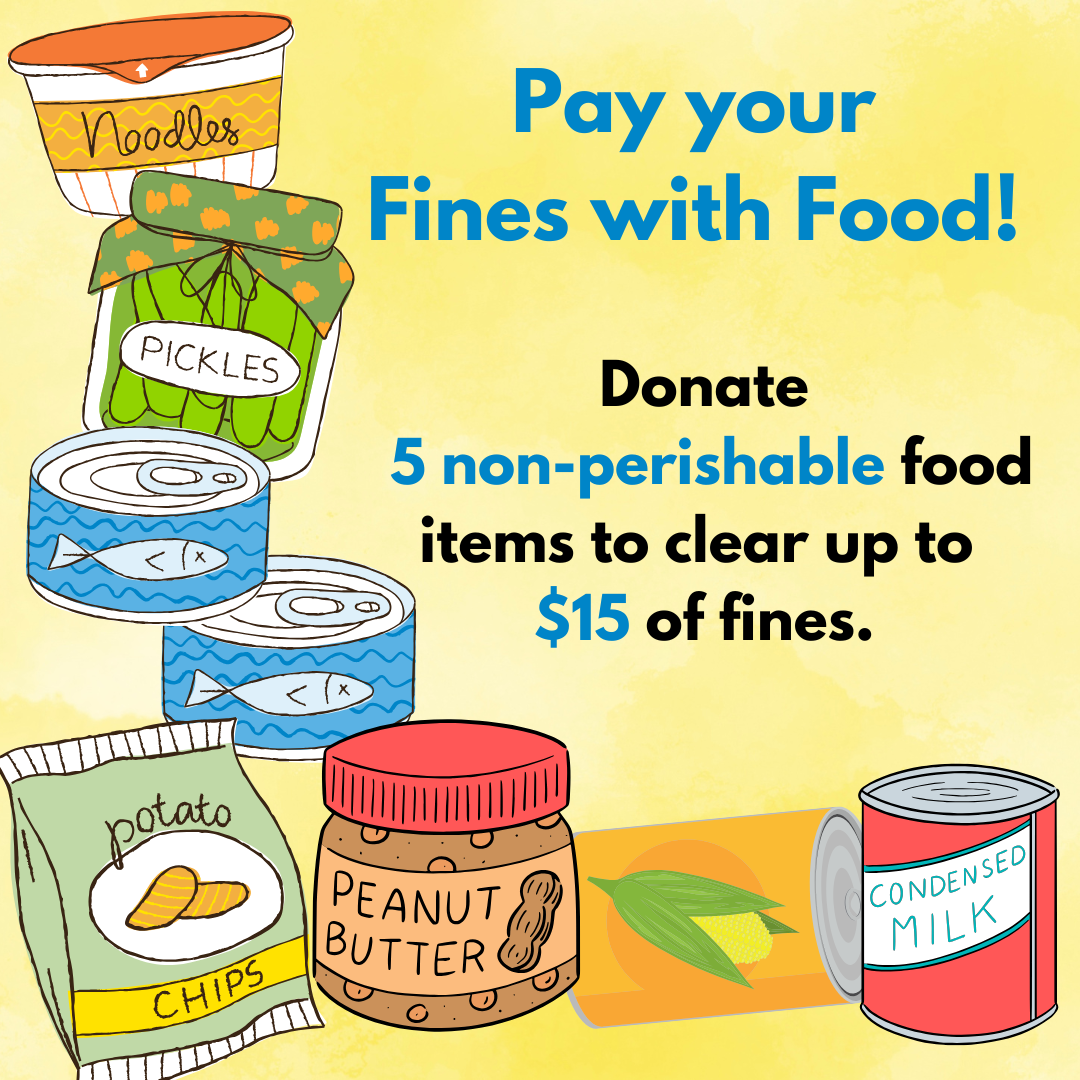 Pay your Fines with Food! The Lake Wales Public Library is partnering with LW Care Center for a Holi