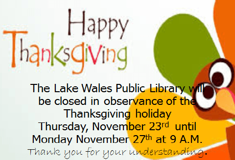 Closed for Thanksgiving