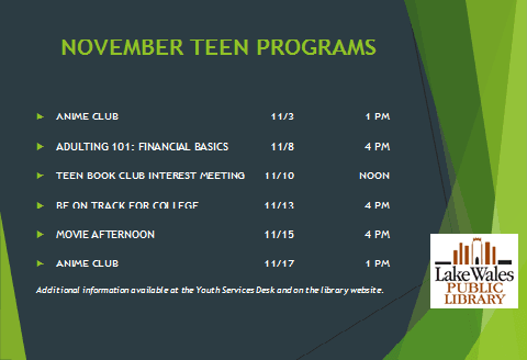 New Teen Programs LIST