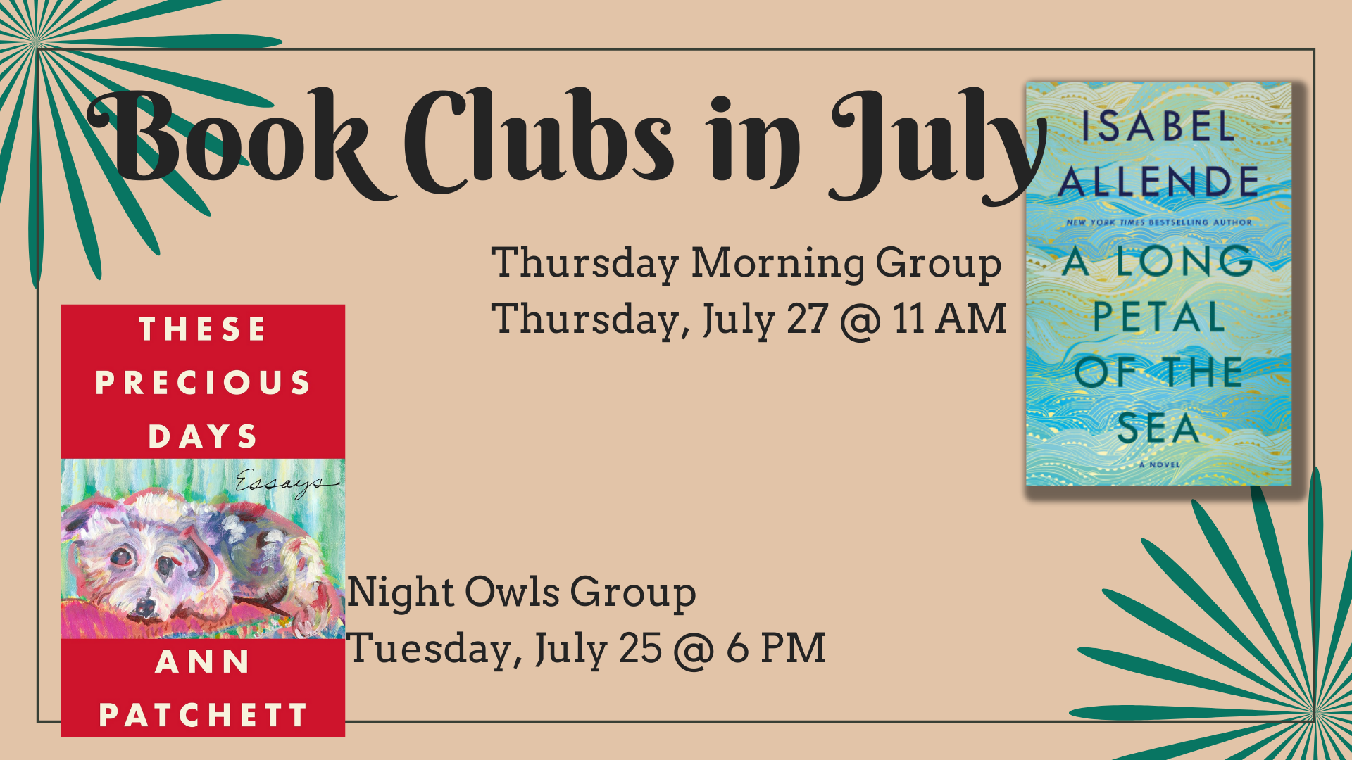 Adult book clubs in July books